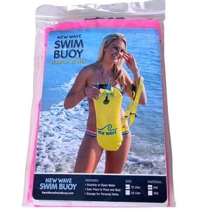 New Wave Swim Buoy Neon PINK Visibility Safety Float Storage Bag 15 Liter Bright